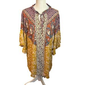 UMGEE Boho W/ Bell Sleeves Mini Dress Size Medium
